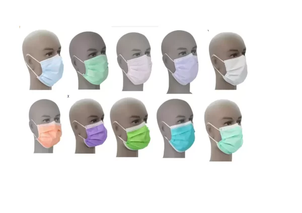 Masque civil coloré à 3 plis avec boucle d'oreille