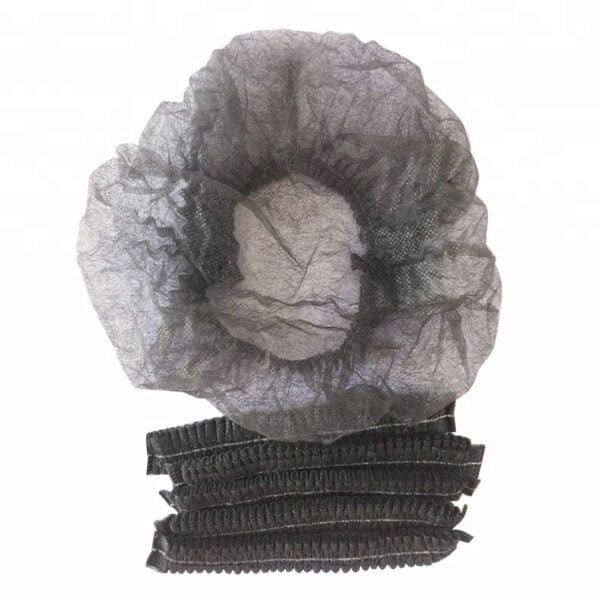 Bonnet jetable non tissé noir Mob Cap Clip Bonnet Hairnet