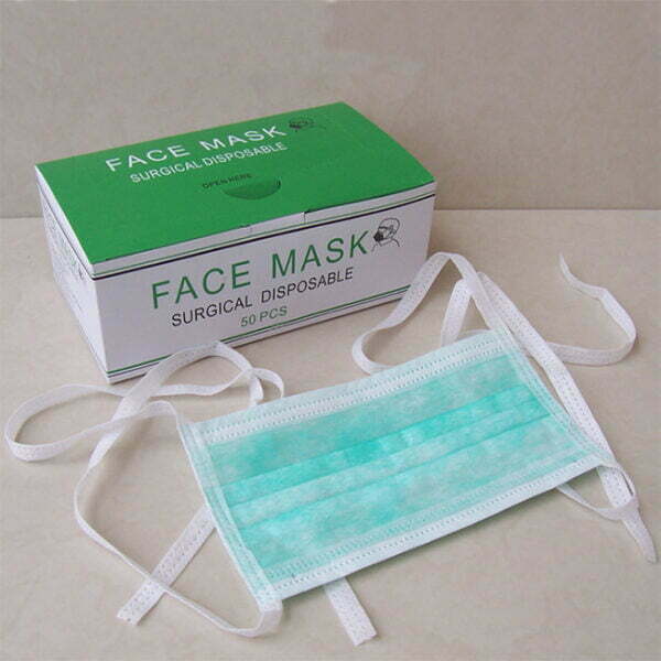 Máscara facial hospitalar descartável de não tecido com amarração