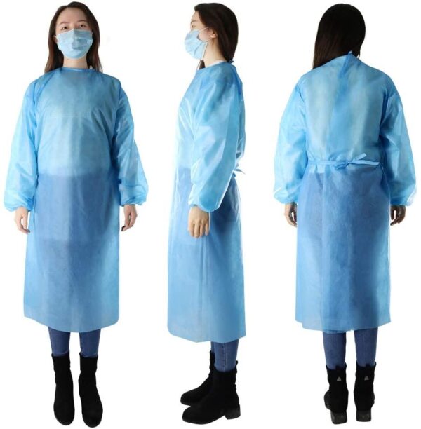 50pcs- PP Nonwoven blouses d'isolation jetables poignet élastique