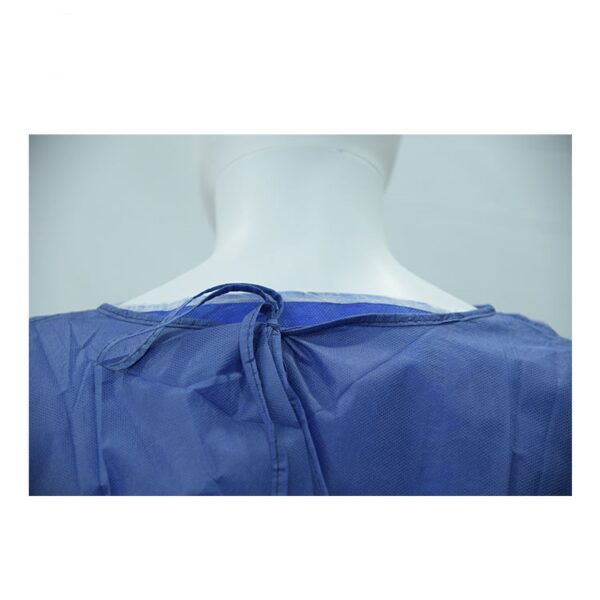 Blue Nonwoven Disposable Patient Gown with back tie