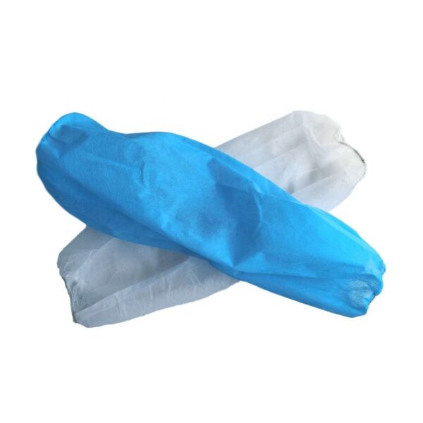 Mangas de tecido não tecido descartáveis azuis e brancas