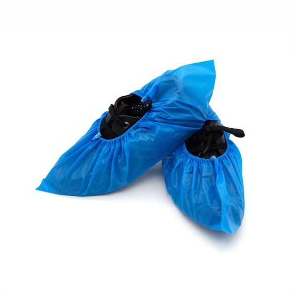 Disposable-Anti-Slip-CPE shoe cover blue