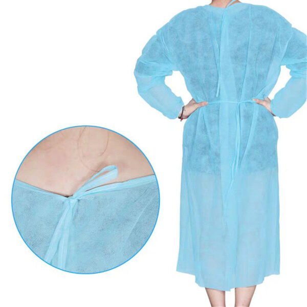 PP Nonwoven disposable-isolation-gowns with back tie