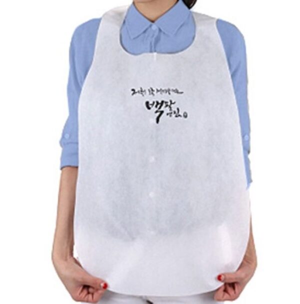 White Disposable Nonwoven Apron with customer logo