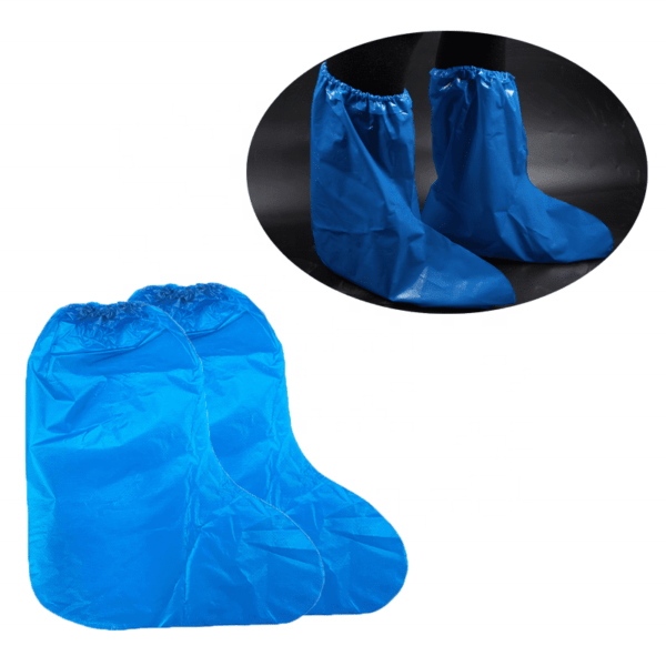 blue disposable PE boot cover 45x38cm