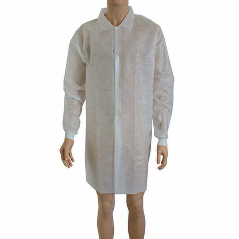 Non Woven Lab Coat (Visitor Coat) Snap Closure Medpos